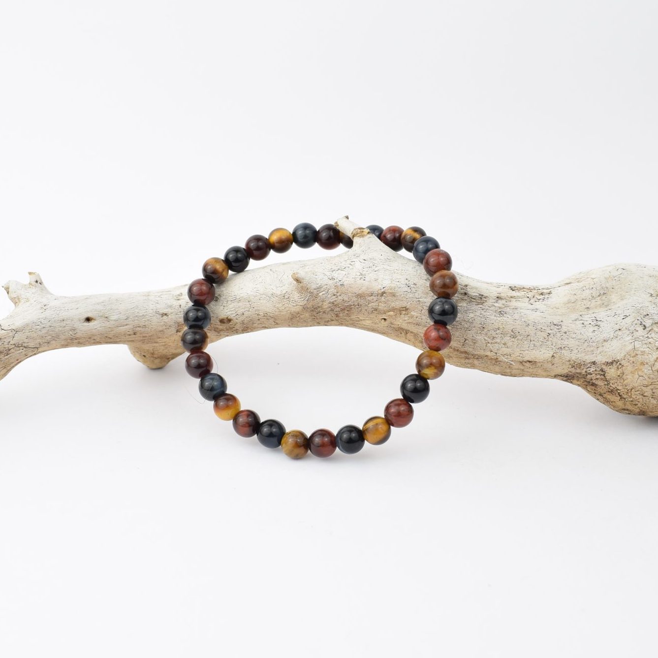 Bracelet élastique Œil de Tigre/Œil de Taureau/Œil de Faucon- 6 mm