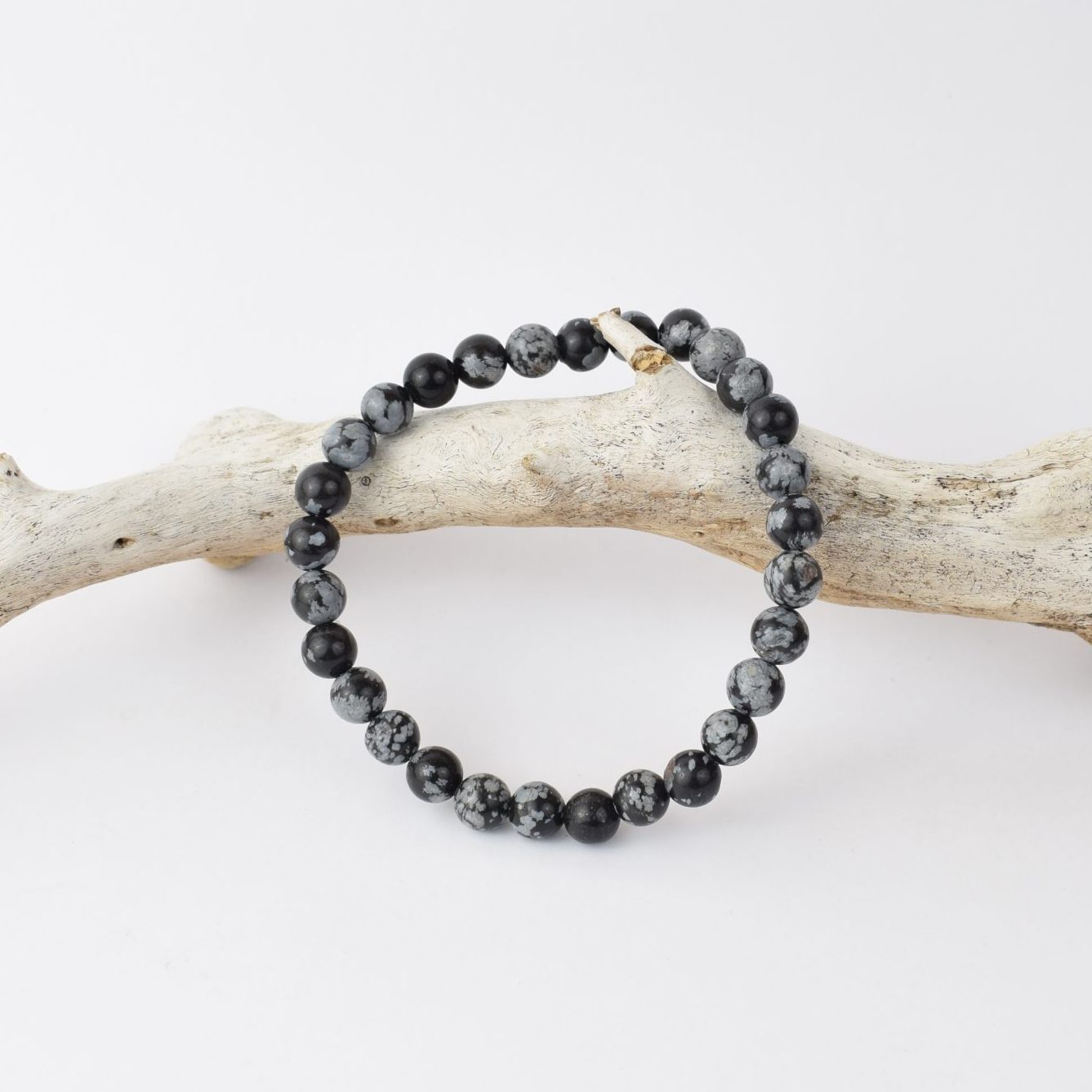 Bracelet élastique Obsidienne mouchetée - 6 mm